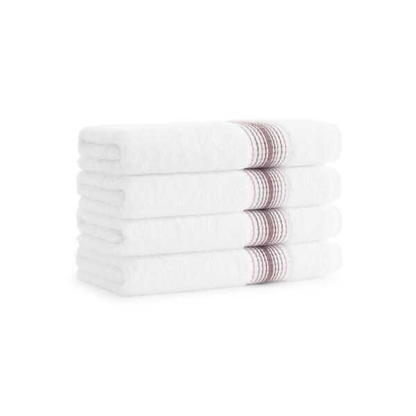 Monarch Brands Turkish Hand Towels, 18in x 32in, Striped , Rose, 4PK PNP-HT-STT-1832-5-4-RSE - main